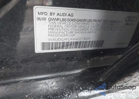 2010 Audi S4 3.0 Premium Plus из США, поврежденный, VIN WAUDGAFL4AA021804